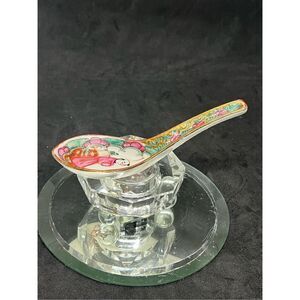 VTG Rose Mandarin (Japan), Hand painted Gold Trim: Soup Spoon, 6”X2” Hong Kong